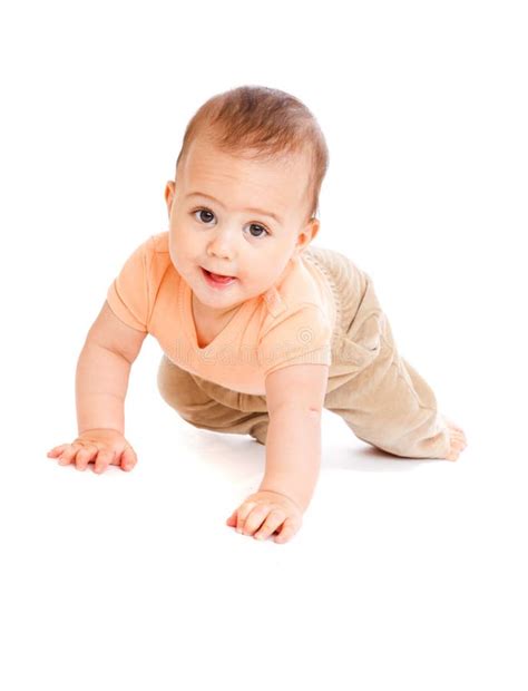 Baby Boy Crawling Stock Photo Image Of Innocence Horizontal 36256550