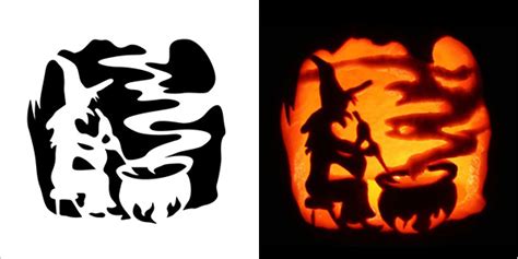Witch Pumpkin Carving Stencils