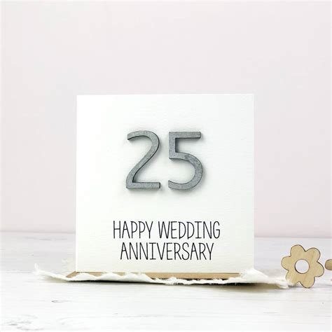 25th Wedding Anniversary Card By Jayne Tapp Design