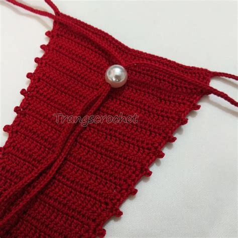 Handmade Crochet Micro Thong Bikini Bottoms For Women Cardinal Etsy