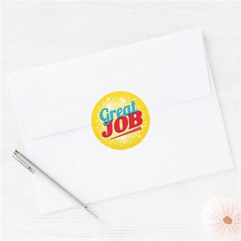 Great Job Stars Employee Recognition Stickers Zazzle