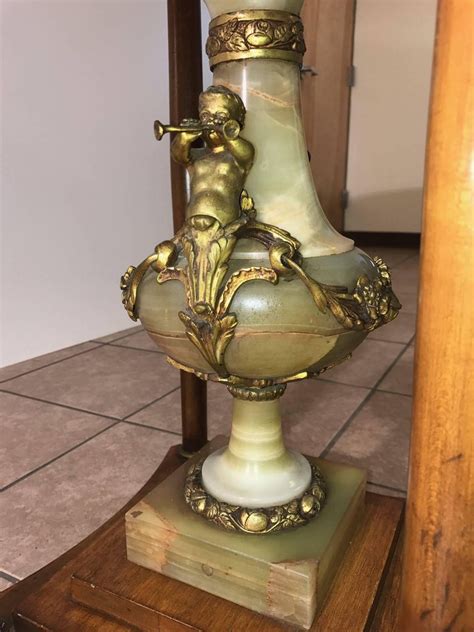 4.8 ( 9) fast delivery good job. Italian Marble Center Table with Onyx Pedestal and Bronze ...