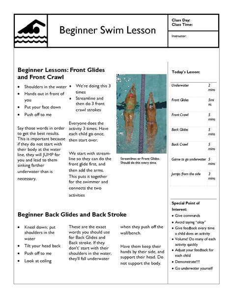 Swim Lesson Templates And Plans Learn How And When To Use Them And Create Your Own Swimming