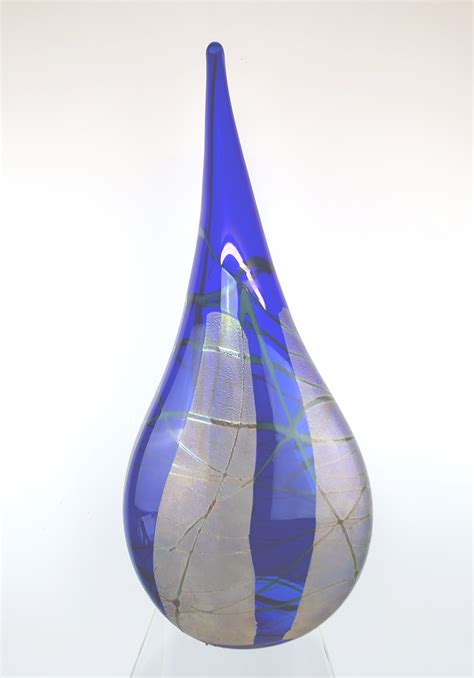 Cobalt Blue Teardrop Vase Blown Glass 27 5 H X 11 W X 6 D Angi D Wildt Gallery