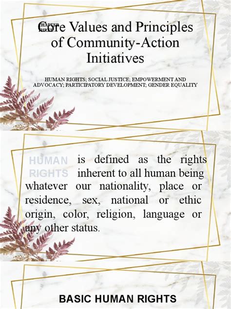 Core Values And Principles Of Community Action Initiatives Pdf