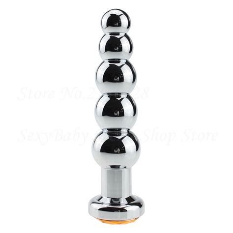 New Stainless Steel Anal Plugs Anus Beads With 5 Balls Butt Plug Metal