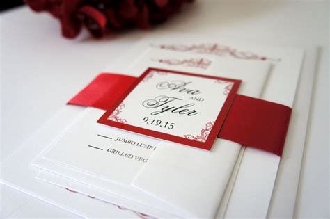 Elegant Red Wedding Invitation Elegant Wedding Invitation Simple