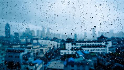 🥇 Water Rain Glass Window Panes Cities Drops Wallpaper 33908