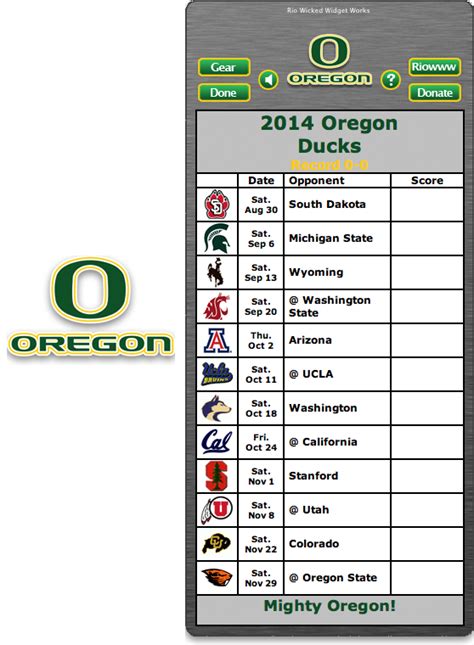 Free 2014 Oregon Ducks Football Schedule Widget for Mac OS X - Mighty Oregon! - … | Oregon ducks ...
