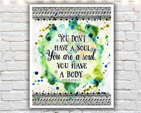 You Are A Soul 16 X 20 Paper Print Inspirational Quote Boho
