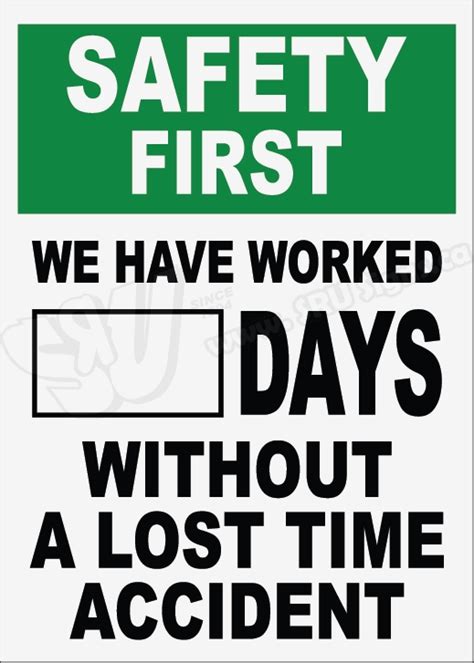 srusafe010 days without lost time accident