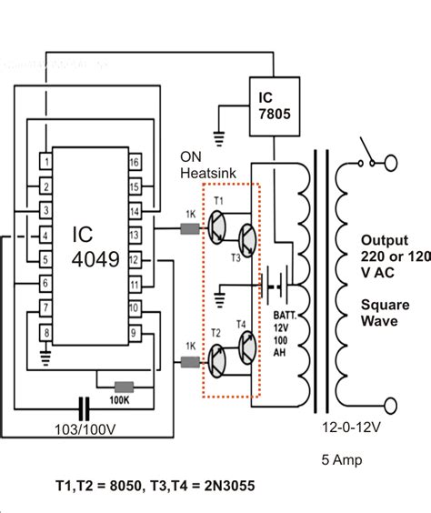 12vdc To 220vac Inverter Circuit Diagram
