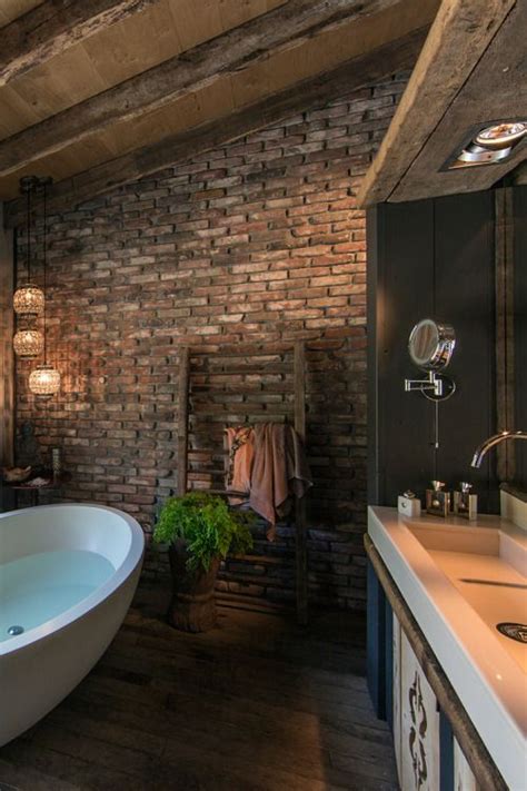 White brick tiles bathroom direct tile warehouse 12 ideas design metro matt wall from mountain liso metro bevel white wall tiles 150x75x7 4mm target. 48 Stylish Bathrooms With Brick Walls And Ceilings - DigsDigs
