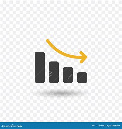 Vector Decrease Graph Icon Diagram Icon Stock Vector Illustration