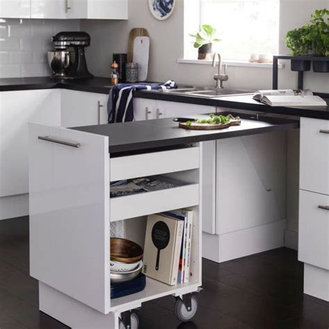Pull Out Kitchen Counter Table With Storage Komfortwunder Komfort