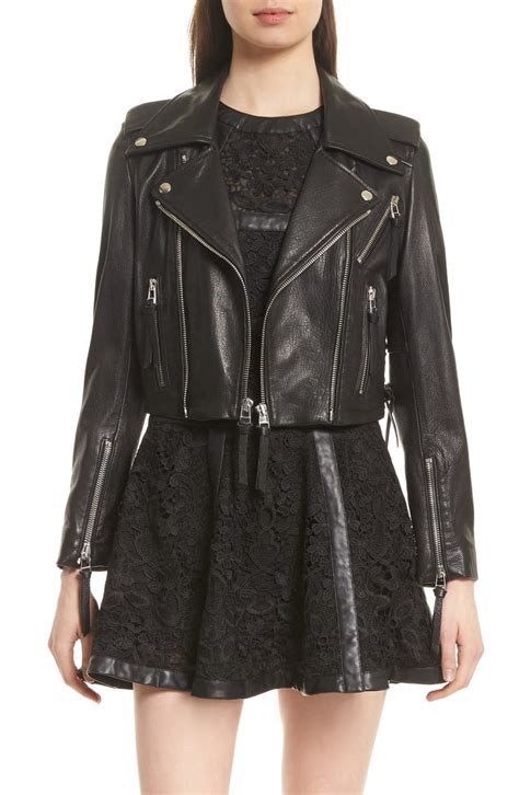 The Kooples Lace Up Lambskin Leather Jacket Nordstrom