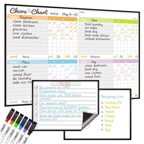 Buy Magnetic Dry Erase Chore Chart Set For Fridge Used For Multiple
