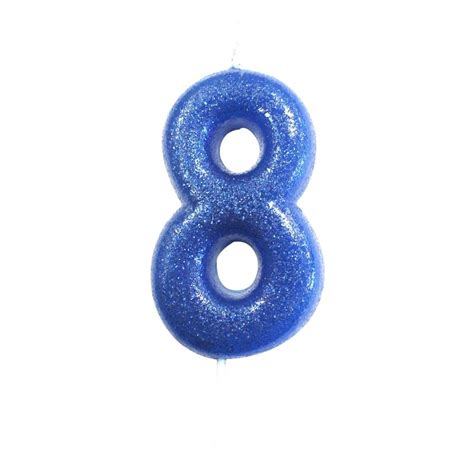 Blue Glitter Number 8 Birthday Cake Candle Decoration Buy Online