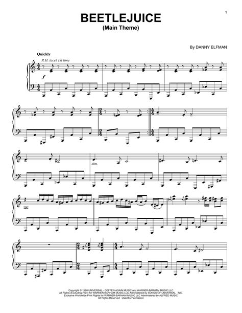 Danny elfman 01 main titles beetlejuice official soundtrack. Partition piano Beetlejuice (Main Theme) de Danny Elfman ...