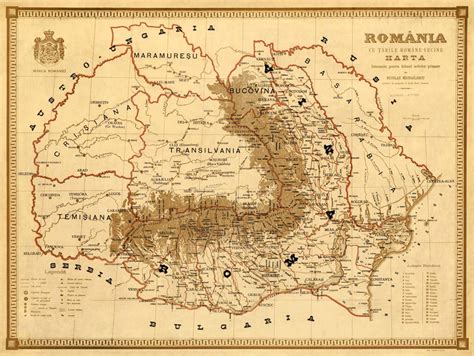 Old Map Of Romania Harta Veche Romania Fine Print Etsy Romania Map