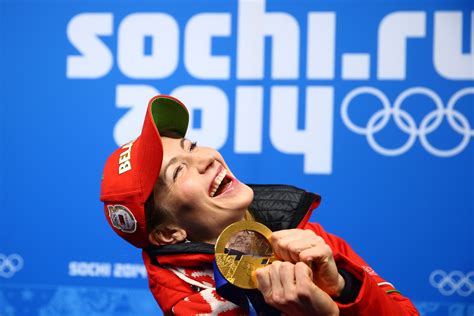 Gold Medalist Darya Domracheva Of Belarus Celebrates During The Medal