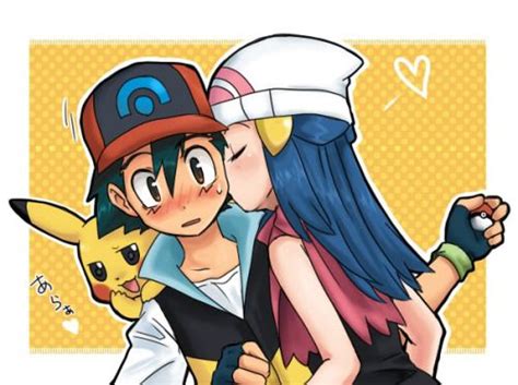 Ash And Dawn Kiss It Pokemon Pokemon Comics Pokemon Pictures