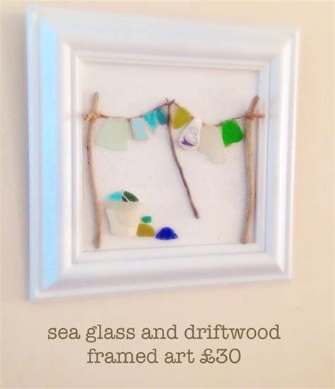 Sea Glass And Driftwood Framed Wall Art Isle Of By Shorethingsiow