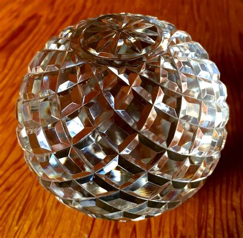 Large Waterford Cut Crystal Glass Globe Paperweight Etsy