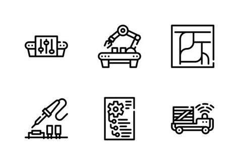 Automation Engineer Icons By Sev Vector Business Icons Design