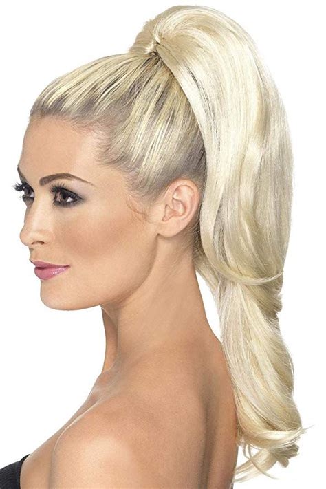 Smiffys Womens High Ponytail Hair Extension Blonde Long