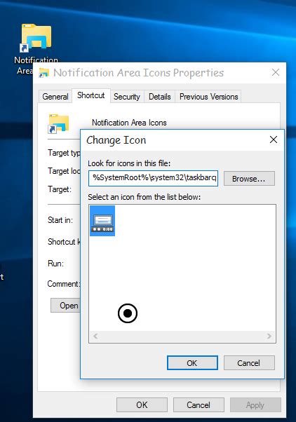 Classic Notification Area Tray Icon Options In Windows 10