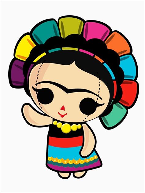 Mexican Doll Frida Kahlo Cartoon Mexican Art