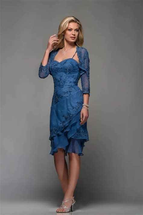 Royal Blue Mother Of The Bride Dresses Long Tiered Groom Tea Length Mother Dress For Weddings