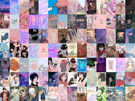 100pc Anime Wall Collage Kit Lofi Wall Collage Anime Etsy