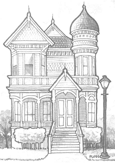 House Coloring Page House Colouring Pages Architecture Drawing Art