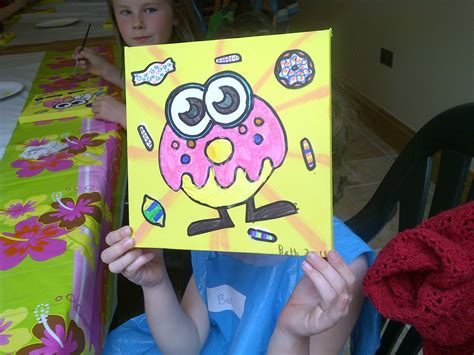 Moshi Monster Arty Party For 7 Year Olds Painting A Canvas At The