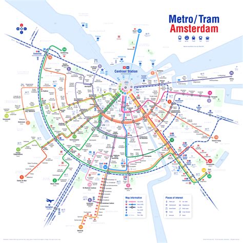 Updated Public Transport Map Of Amsterdam Now The North South Metro