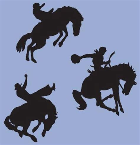 Cowboy Western Rodeo Horse Vinyl Sticker Decals Quantity 3 Etsy