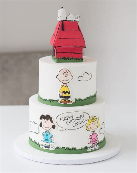 Snoopy And The Peanuts Gang Birthday Cake Made With Satin Ice Fondant