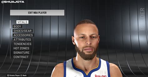 NBA K Stephen Curry Face Scan Cyberface From Official Patch Shuajota NBA K Mods