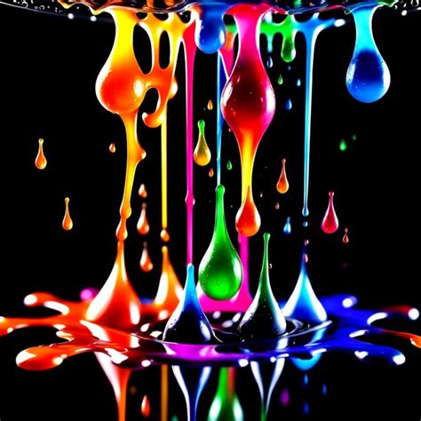 Premium Ai Image Drops Of Colored Liquid