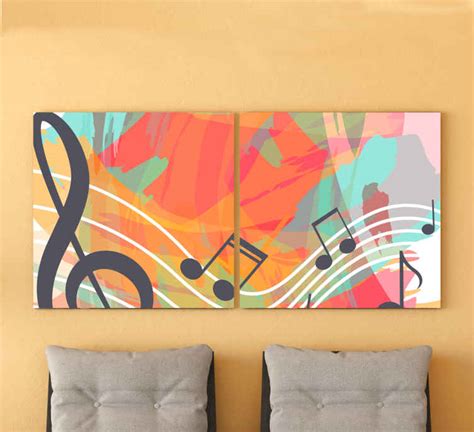 Watercolour Music Notes Music Canvas Wall Art Tenstickers