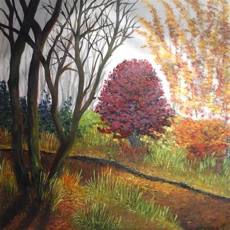 Atelier karin haase zeitgenossische moderne malerei herbstbaum. Blutbuche - Wald, Modern, Orange, Malen von Karin Haase ...