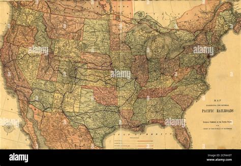 Pacific Railroads Of The United States 1883 Stock Photo Alamy