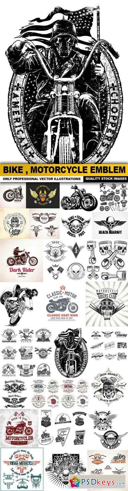Bike Motorcycle Emblem Collection 26 Vector Free Download