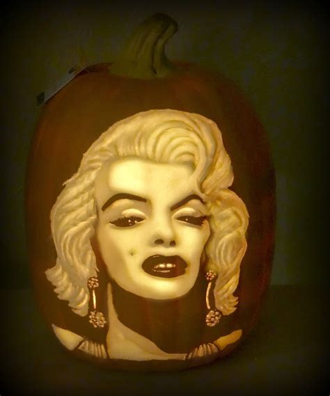 Marilyn Monroe Hand Carved Foam Pumpkin Carving Pumpkin