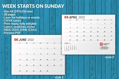Adobe Illustrator Calendar Template 2022 Example Calendar Printable