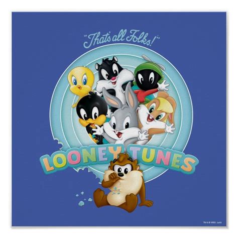 Baby Looney Tunes Logo That S All Folks Poster Zazzle In 2022