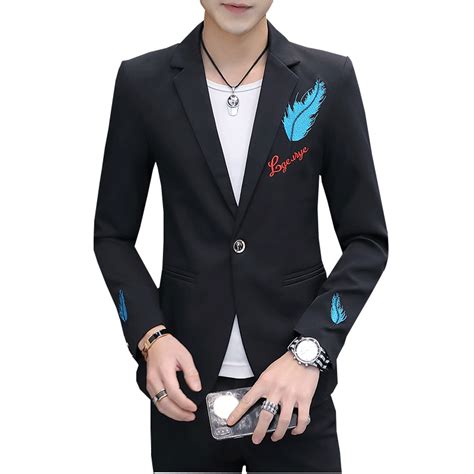 Tenue de mariage homme pas cher l'automne homme costume décontractée printemps légère pardessus bronzer pas cher. Blazer Homme Pas Cher Grande Taille Personnalité Broderie ...