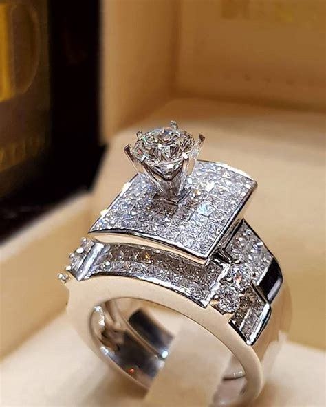 Rings Elegant Ladies Zircon Ring Jewelry Silver Color Engagement